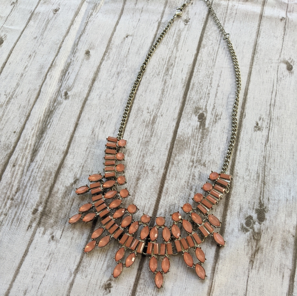 Pink Bib Statement Necklace